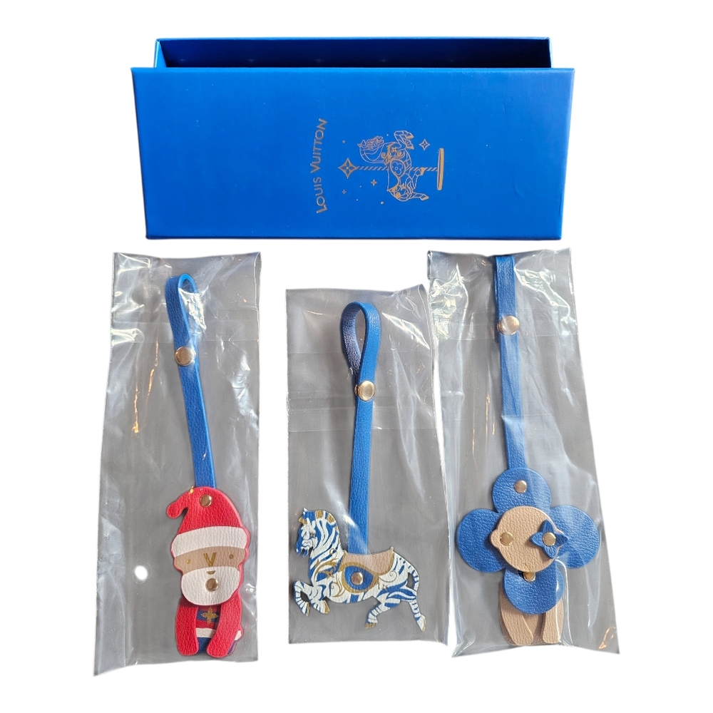 Louis Vuitton Blue and Multicolor Bag Charms Set (GWP)